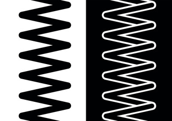 Spring icon. Symbol of shock absorption, extension or compression. Element of a machine or mechanism. Coiled cylindrical spring.