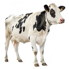 Cow standing sideways, isolated on white
