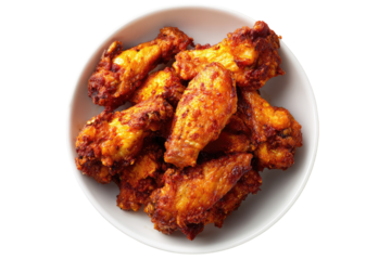 A plate of crispy, seasoned chicken wings