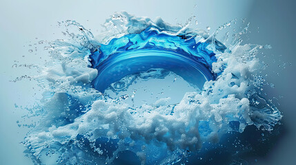 Balanced splash shape illustrating fluidity and organic motion. Generative AI