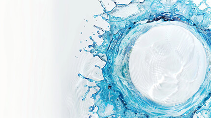 Motion capture of liquid creating natural ring shape and splash texture. Generative AI