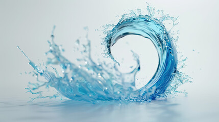 Circular water burst captured with crisp droplets and graceful curvature. Generative AI