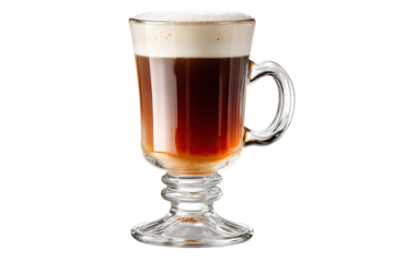 A glass Irish coffee
