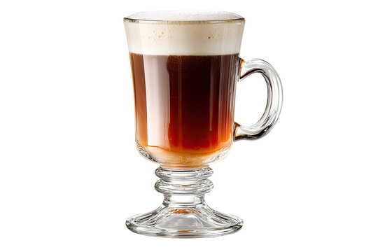 A glass Irish coffee