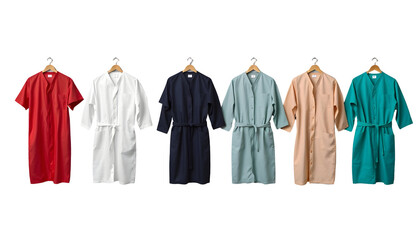 Assortment of Colorful Bathrobes Displayed on Hangers