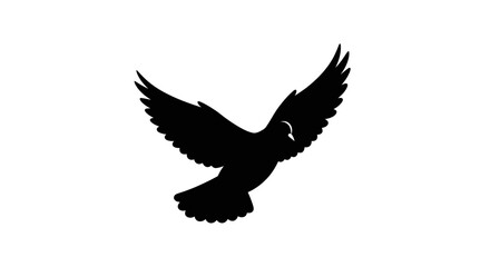 Silhouette of a Dove in Flight A Symbol of Peace and Freedom