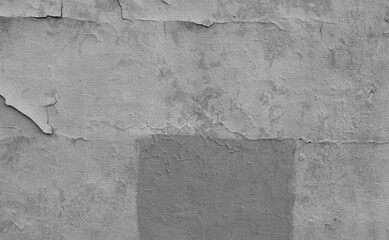 Gray old cement, worn wall.