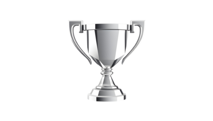 Silver Trophy Cup on Transparent Background