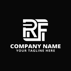 RF Initial Monogram Logo, Square Frame, Company Branding Concept