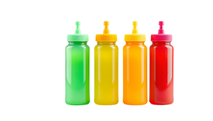Colorful Squeeze Bottles Condiment Options