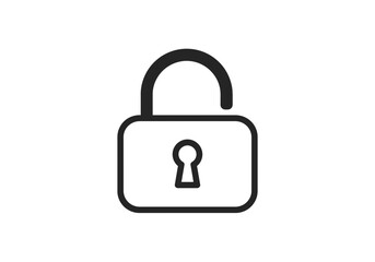 Unlocked Padlock Icon | Open Lock Symbol for Security, Access Granted, Password Free, Privacy Open, Digital Key, Safety Unlock Vector