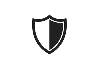 Black Shield Icon | Security Protection Symbol Vector | Guard Safety Badge Illustration | Minimal Defense Logo Design | Armor Emblem Graphic