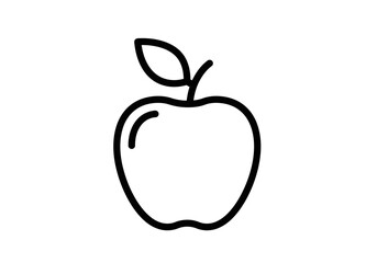 Apple Fruit Icon | Healthy Food Symbol, Nutrition, Fresh Produce, Organic Snack, Wellness Diet, Natural Fruit Outline Vector for Health and Fitness