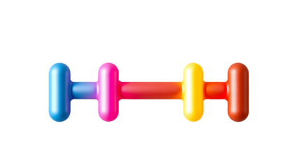 Colorful 3D Abacus with Gradient Effect on Transparent Background