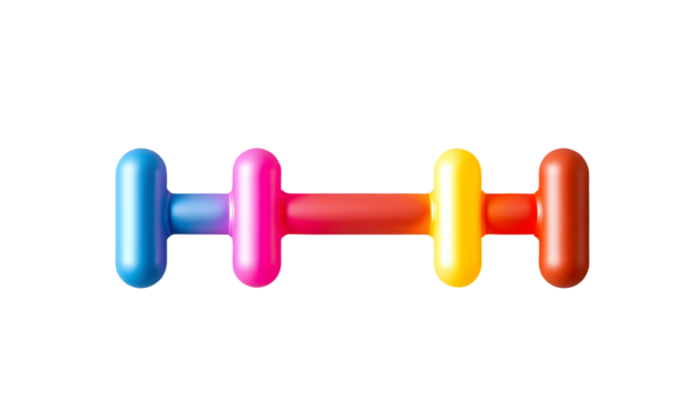 Colorful 3D Abacus with Gradient Effect on Transparent Background