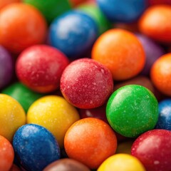 Colorful candy-coated chocolates in a vibrant assortment.