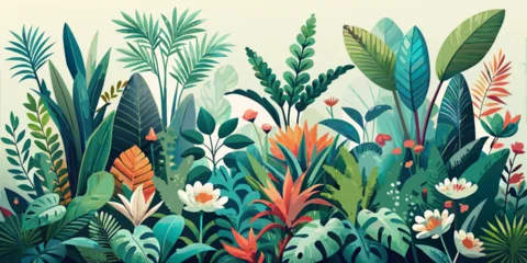 Handdoek met foto Jungle autumn leaves background  © Debashish