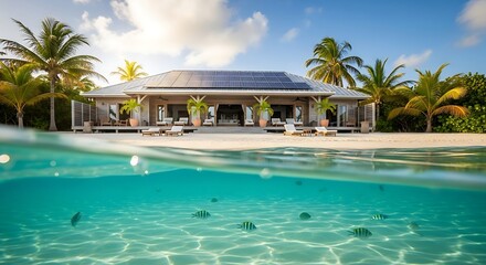 Fototapeta premium Tropical Luxury Beachfront Villa Retreat