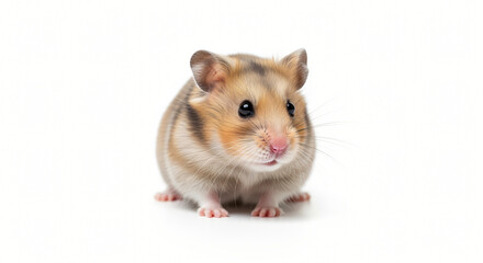 Golden Hamster Portrait: Cute Pet on White Background