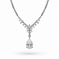 Diamond Necklace Prestige Jewelry Ornament Accessory Bling Elegance Pear Gemstone Luxury Classy Sparkle Charm Beauty Fashion Style Unique Refined Glamour Royalty Boutique