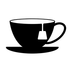 tea Cup and tea bag silhouette vector,tea Cup icon