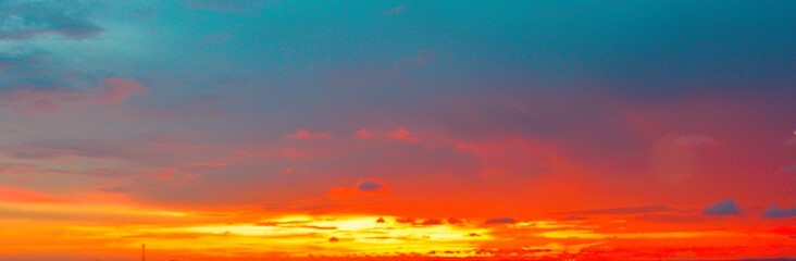 The red sky in the evening after sunset