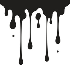 Abstract silhouette vector illustration of black dripping paint