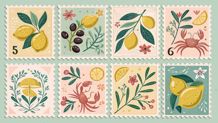 A set of twelve colorful flat style designs featuring abstract shapes perfect for backgrounds icons or website elements