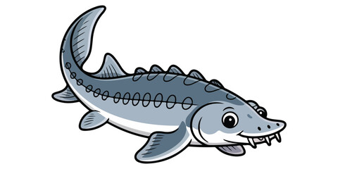 Fototapeta premium Sturgeon fish vector illustration