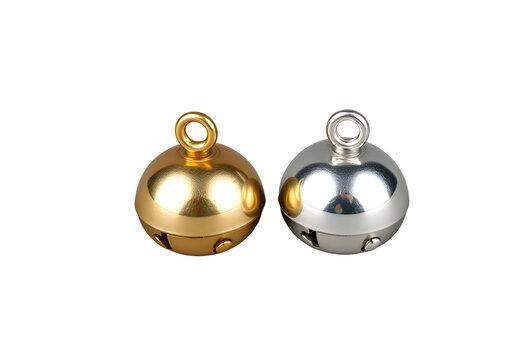 Shiny Gold and Silver Bells on Transparent Background - Powered by Adobe