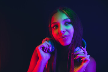 Listening To Music And Neon Lights