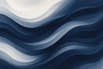 Obraz premium Abstract Blue and White Wavy Lines with Textured Brushstrokes background wave