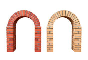 Brick Arches Architectural Elements with Red and Beige Brickwork