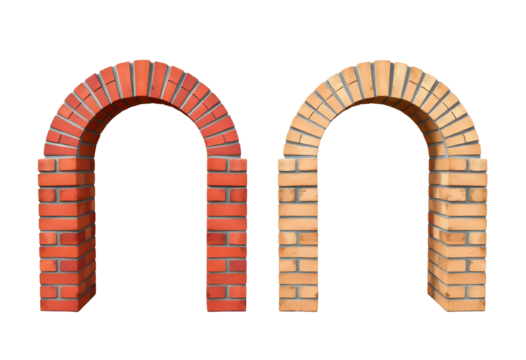 Brick Arches Architectural Elements with Red and Beige Brickwork