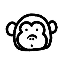 monkey gorilla png outline, cute cartoon handdraw clipart kids doodle element hand drawn doodle, handwriting clipart, kawaii kids drawing, funny character, childlike sketch, handwritten words,