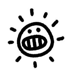 summer hot sun png outline, cute cartoon handdraw clipart kids doodle element hand drawn doodle, handwriting clipart, kawaii kids drawing, funny character, childlike sketch, handwritten words,