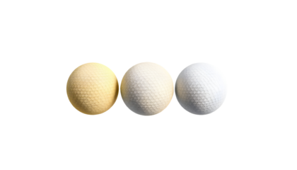 Three Golf Balls with Different Hues