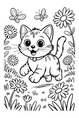 cat with flowers