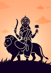 Happy durga pooja indian festival post design