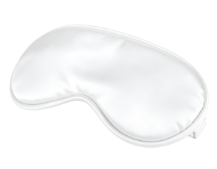 Angled Side View of Silk Sleep Eye Mask with 3D Contours, isolated on a transparent background.