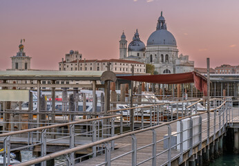 Basilica di Santa Maria della Salute at sunset in Venice