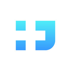 Obraz premium Letter J medical negative space logo