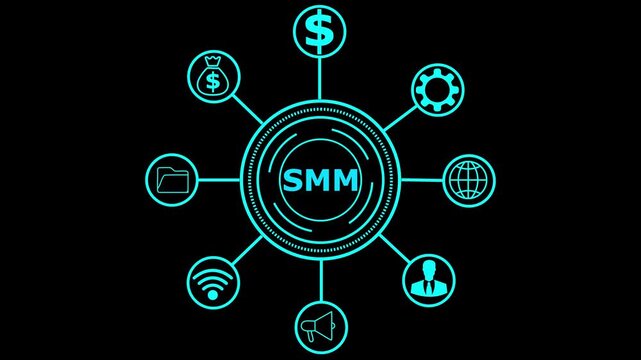 Business, Technology, Internet and network concept. SMM Social Media Marketing, SMM, social, symbol, technology, web, website, www media, 4k