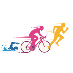 Obraz premium vector editable triathlon poses for any graphic background