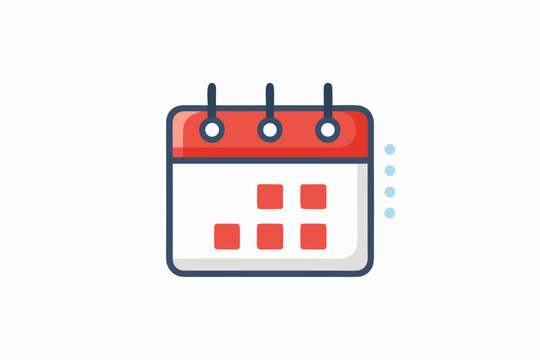 Minimal calendar with highlighted event dot rule flat icon