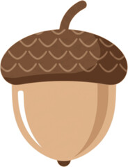 Oak acorn decoration minimalist flat color icon
