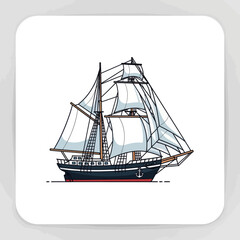A detailed illustration of a classic sailing schooner.