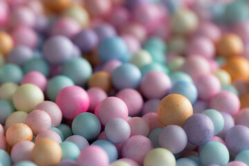 Close-up of Pastel-Colored Foam Balls