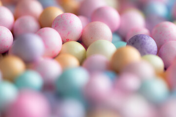 Close-up of Pastel-Colored Foam Balls