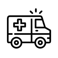 Ambulance with Glowing Wireframe Icon Design | Futuristic Emergency Vehicle Vector Illustration